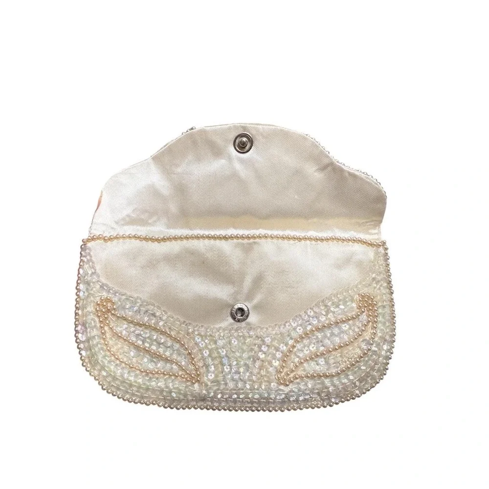 Vintage Beaded Clutch – Iridescent Sequins – Made‎ in Japan Formal Evening Bag